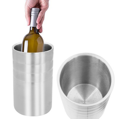 Double-walled stainless steel wine holder