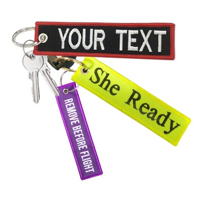 Custom Embroidered Motorcycle Key Tag Car Keychain