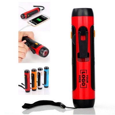 LED Flashlight Power Bank with FM Radio for Travel, Camping, Hiking