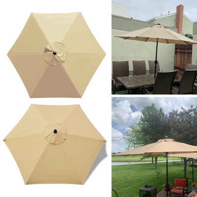 9ft Patio Umbrella Replacement Canopy with 6 Ribs