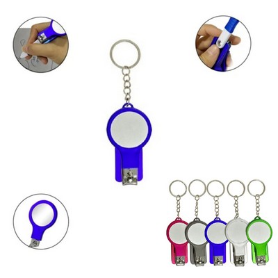 Multifunctional Folding Keychain with Pen