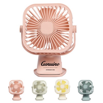 Rechargeable Usb Clip Fan w/ LED Light