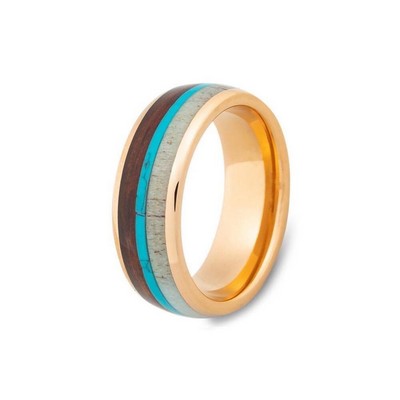 Tungsten, Turquoise Blue, and Koa No Ring