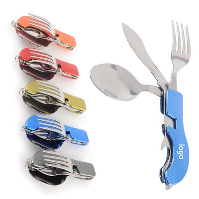 3-in-1 Stainless Fold Combination Tableware Spoon Knife Fork