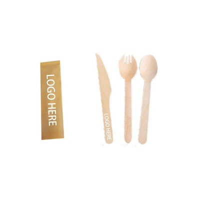 Disposable Wooden 3 Piece Utensil Set