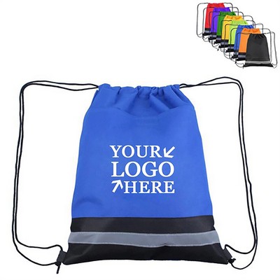 Reflective Safety Drawstring Backpack