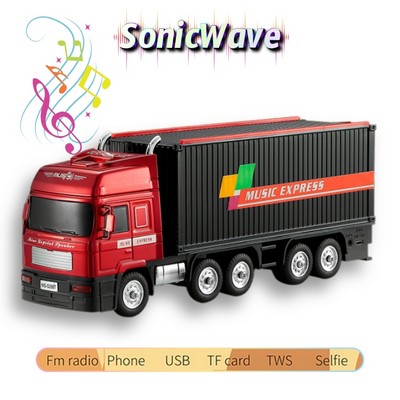 SonicWave Truck-Shaped Bluetooth Speaker with USB, TF Card, FM Radio & Selfie Function