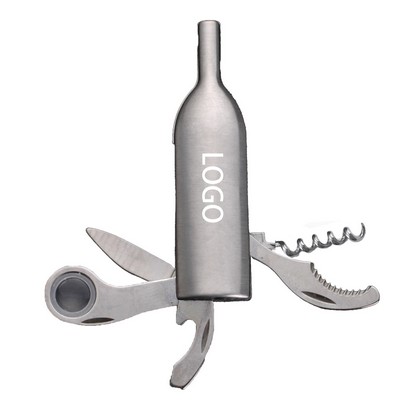 6 Function Wine Bottle Opener With Foil Cutter Knife