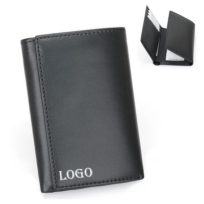 Leather Three-Fold Multiple Card Slots Wallet