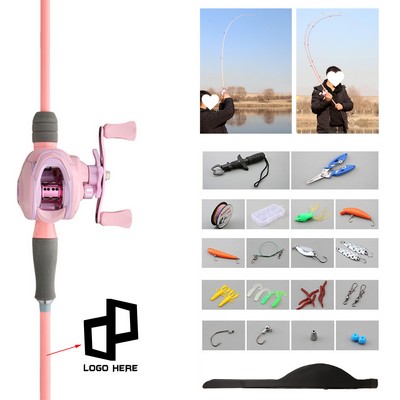 70.86 Inch Ul Action Pistol Grip Right-Handed Pink Baitcasting Reel Deluxe Set