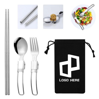 Stainless Steel Folding Flatware Set