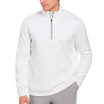 Callaway® Midweight 1/4 Zip Hex Pullover Sweater- Bright White