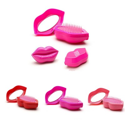 Lip Shaped Hair Comb With Mirror