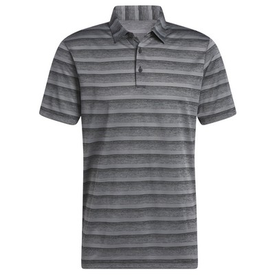 Adidas® 2 Color Stripe 2024 Golf Polo Shirt- Black/Gray Four