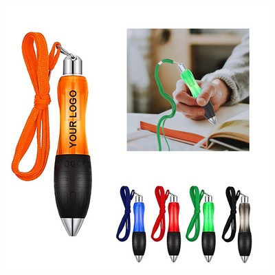 Retractable Fat Ballpoint Pens With Hanging Rope