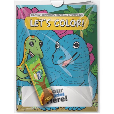 Combo Pack - CB1036 Coloring Book & 4-Pack of Crayons (Imprinted) in a Poly Bag