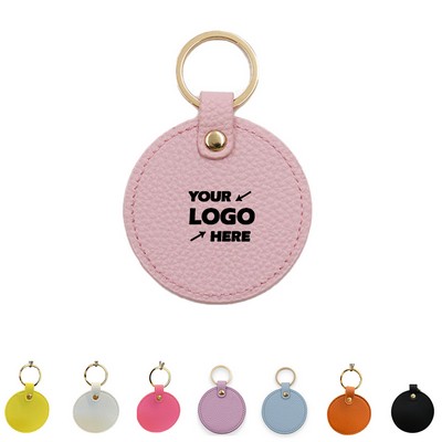 PU Leather Round Keychain