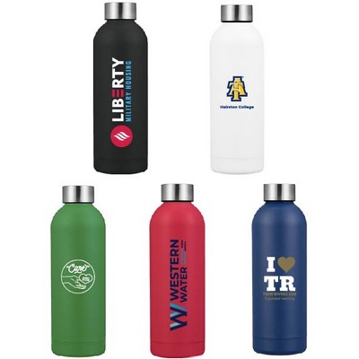 17oz Travel Stainless Steel Vacuum Insulated compact water bottle w/lid