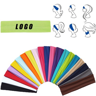 Solid Colour High Stretch Headband Yoga Exercise Hair Band