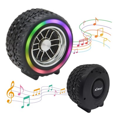 SonicWave Tire-Shaped Bluetooth Speaker with LED Lights