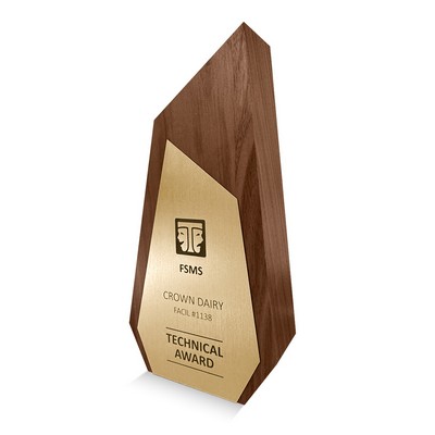 Solid Walnut Angular Award