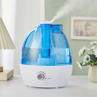 Blue Ultrasonic Humidifier – Adjustable Air Moisturizer for Home and Office