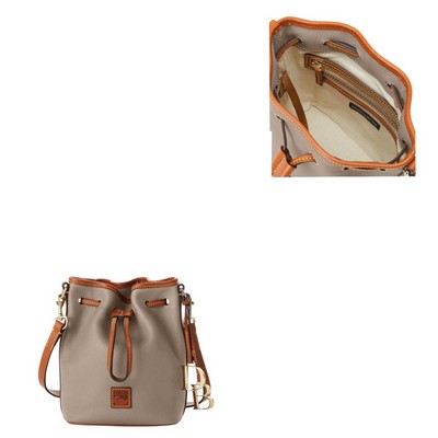 Dooney & Bourke Taupe Pebble Grain Small Drawstring