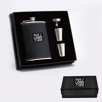 8 Oz Hip Flask Set