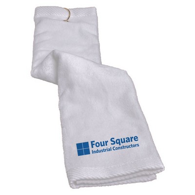 16"x25" Turkish Trifold Golf White Towel 16"x25"