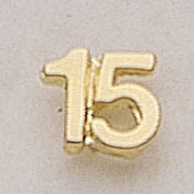 15 (numeral) Marken Design Cast Lapel Pin (3/8")