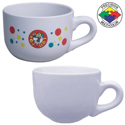 16 Oz. White Latte Bowl Mug - Dishwasher Resistant - Precision Spot Color