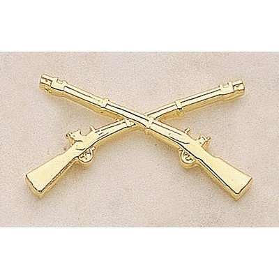 Crossed Rifles (2 Posts) Marken Design Cast Lapel Pin (Up to 1 1/2")