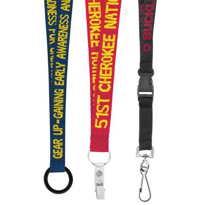 3/4" Woven Text Lanyard (Factory Direct - 10-12 Weeks Ocean)