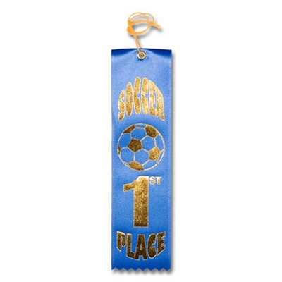 2"x8" 1st Place Stock Soccer Carded Event Ribbon