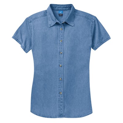 Port & Company® Ladies' Short Sleeve Value Denim Shirt