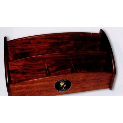 Rosewood Finish Desk Organizer, File Folder Size