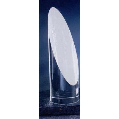 Crystal Slant Cylinder Tower Award (8"x2 1/2")