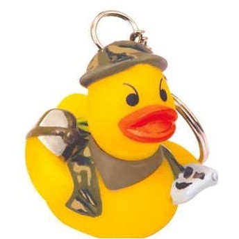 Rubber Soldier In Camouflage Outfit Duck Key Chain©