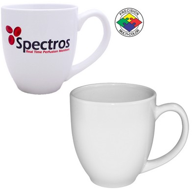 14.5 Oz. White Bistro Mug - Dishwasher Resistant - Precision Spot Color