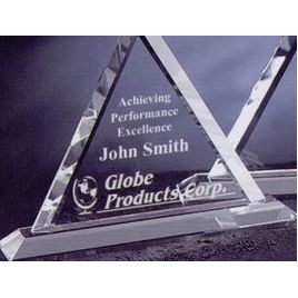 5" Optic Crystal Triangle Award