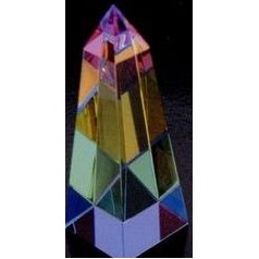 Optical Crystal Rainbow Obelisk Award (4"x1 3/8")