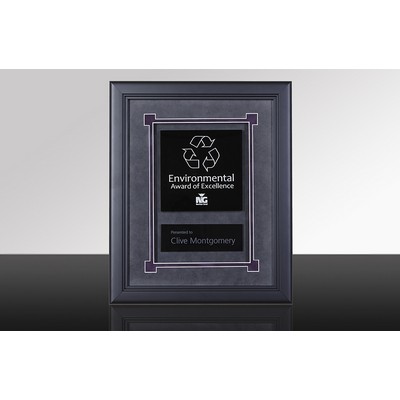 SHINE: Black Wood Framed Glass Wall Award w/Black Glass