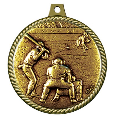 Stock Medal w/ Rope Border (Baseball) 2 1/4"