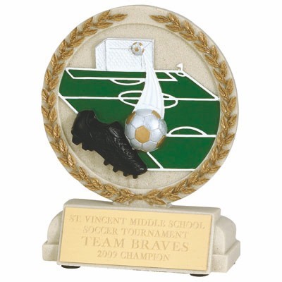 Cast Stone Medal Soccer Trophy