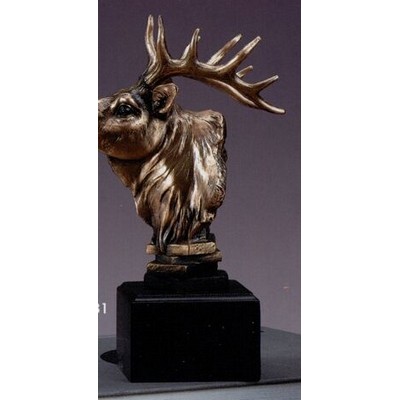 Bronze Finish Elk Head Trophy w/Square Base (6"x9")