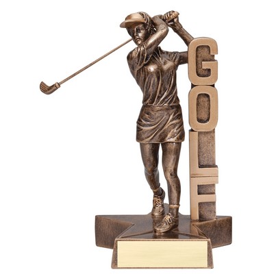 Golf, Female Billboard Resin - 6-1/2"