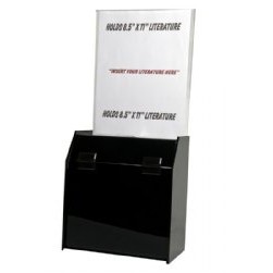 Black Non-Locking Ballot/ Suggestion Box W/ Ad Holder