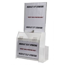 White Locking Ballot/ Suggestion Box W/ Ad Holder