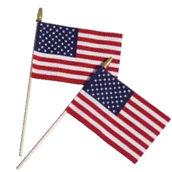 Cotton Stick Flag w/Spear Tip (12"x18")