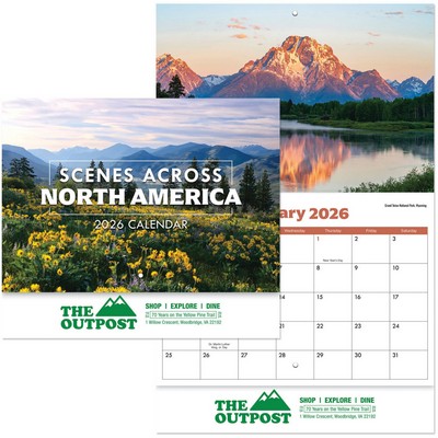 Scenes Across America Stapled Wall Calendar